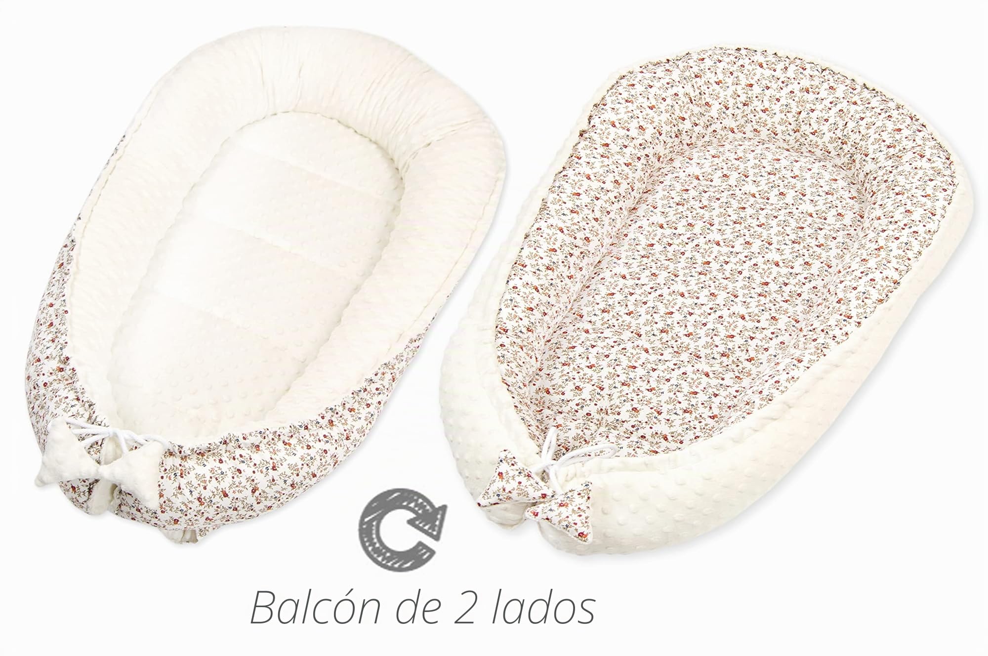 PIMKO Nido de bebé Minky de 2 Caras, Nido de Peluche, Capullo para bebés y recién Nacidos, para el hogar, 55 x 90 cm