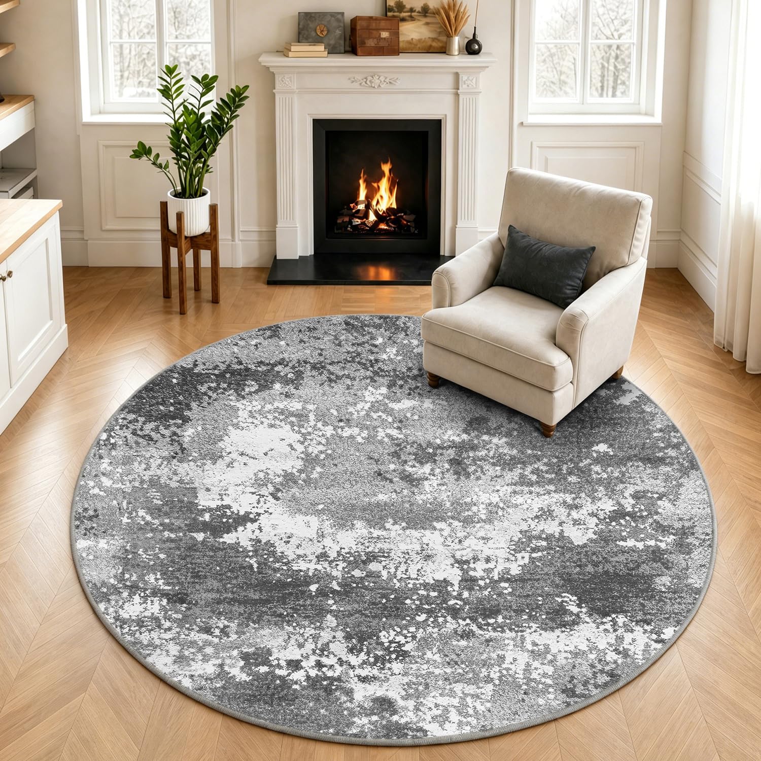 Acapet Washable 5 FT Round Rug
