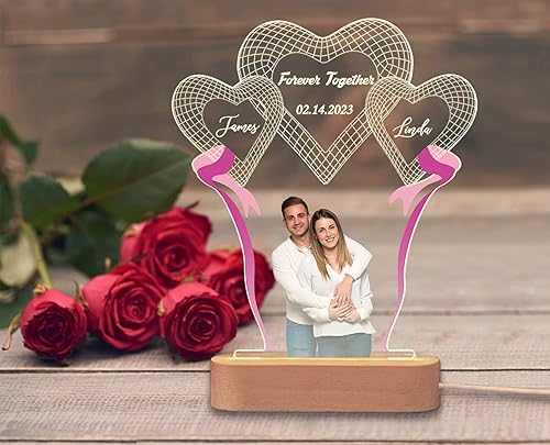 Miniatura 5 de Luz nocturna personalizada para parejas, regalo personalizado para el día de San Valentín para ella, lámpara con foto, luz nocturna de foto