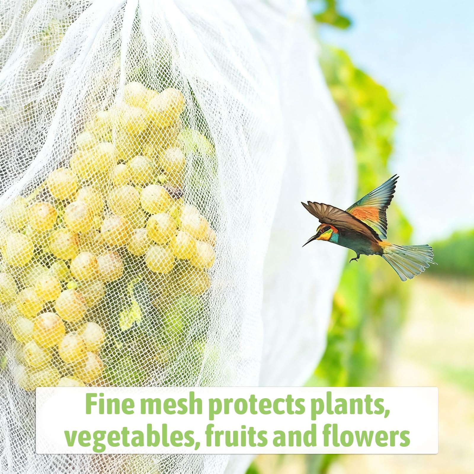 Red ProteccióN De Frutas Y Verduras,Malla Antigranizo para Huerto,Huerto Malla Antipajaros,Duradero,Adecuado para Diferentes Estaciones De Crecimiento