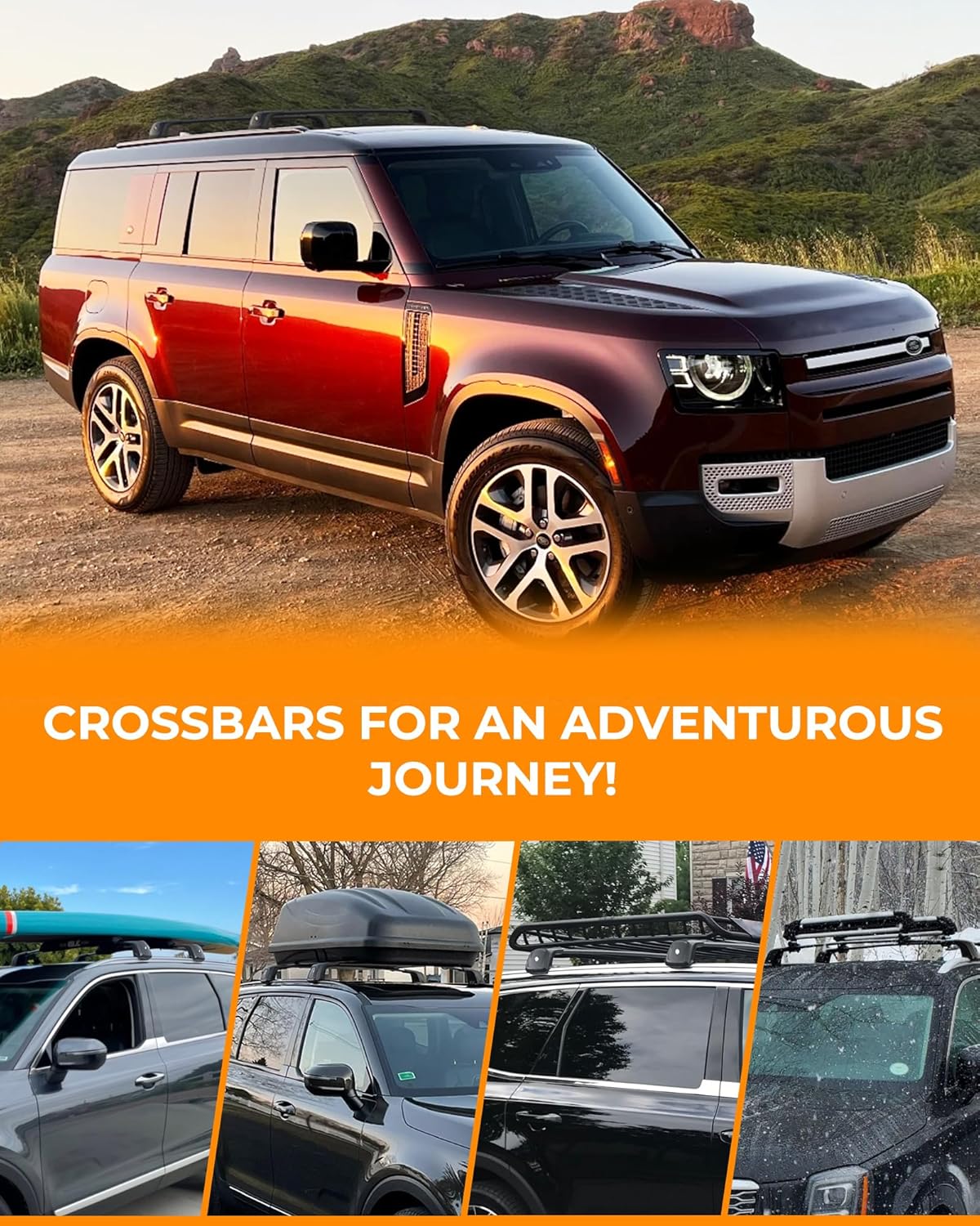 Snailfly Upgraded Roof Rack Cross Bars Fit for 2020-2026 Land Rover Defender 110 130 Cargo Carrier Crossbars with Locks (Not for 90)