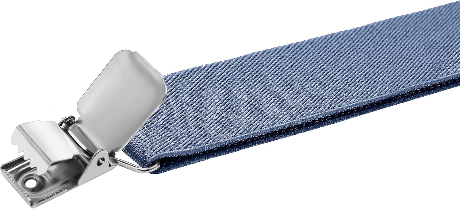 Mens Suspenders X Back Adjustable 1.4'' Wide with Heavy Duty Clips - Image 5