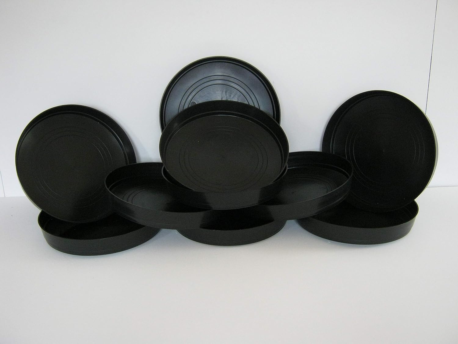 Gone Potty 32cm Round Black Plastic Plant Pot Saucers (x10) Amazon.co