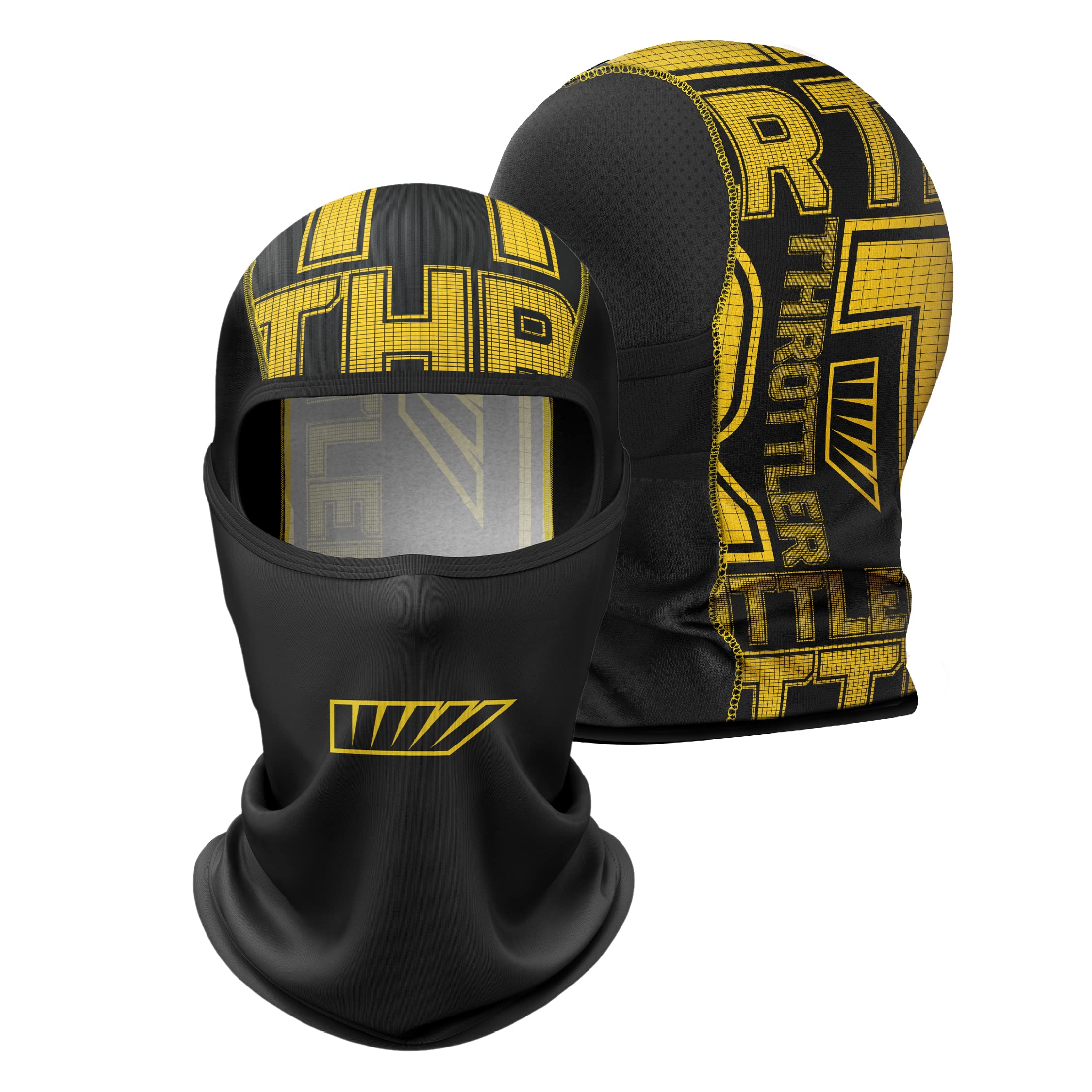 Tiivra Throttler The III, Multi Use Balaclava Face Mask for Bikers | UV Protected Quick Dry Balaclava for Men, Free Size for Motorcycling, Running, Cycling, Printed Black and Yellow