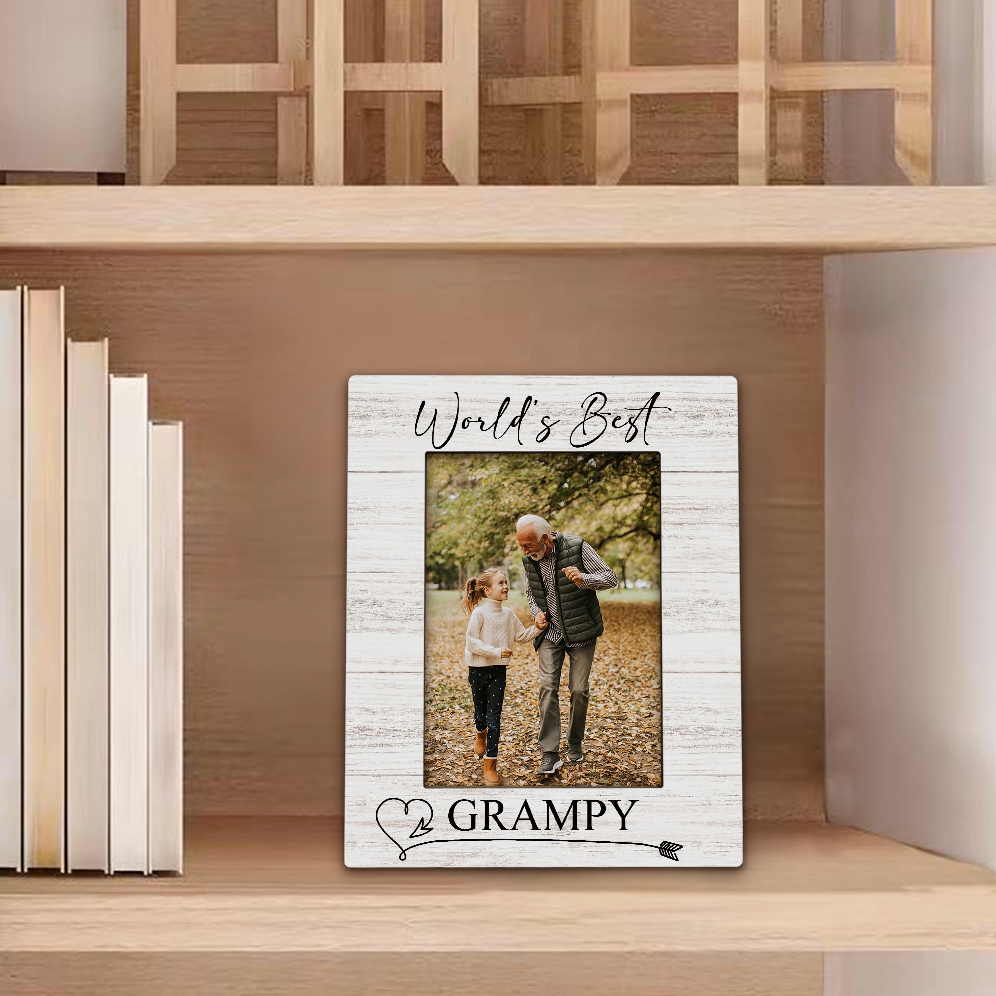 Fathers Day Grampy Picture Frames - Grandpa Photo Frame, GrampyGrandpa Gifts for Father's Day Birthday from Grandkids Grandchildren, World's Best Grampy Picture Photo Frames for Home Bedroom Decor, 5x7