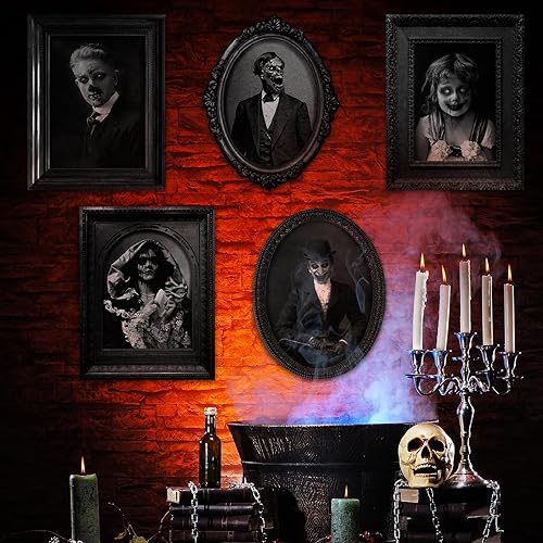 Miniatura 5 de 20 piezas de imágenes en movimiento de cara cambiante en 3D de Halloween, retrato de mansión gótica, fotos de terror en movimiento, retratos de