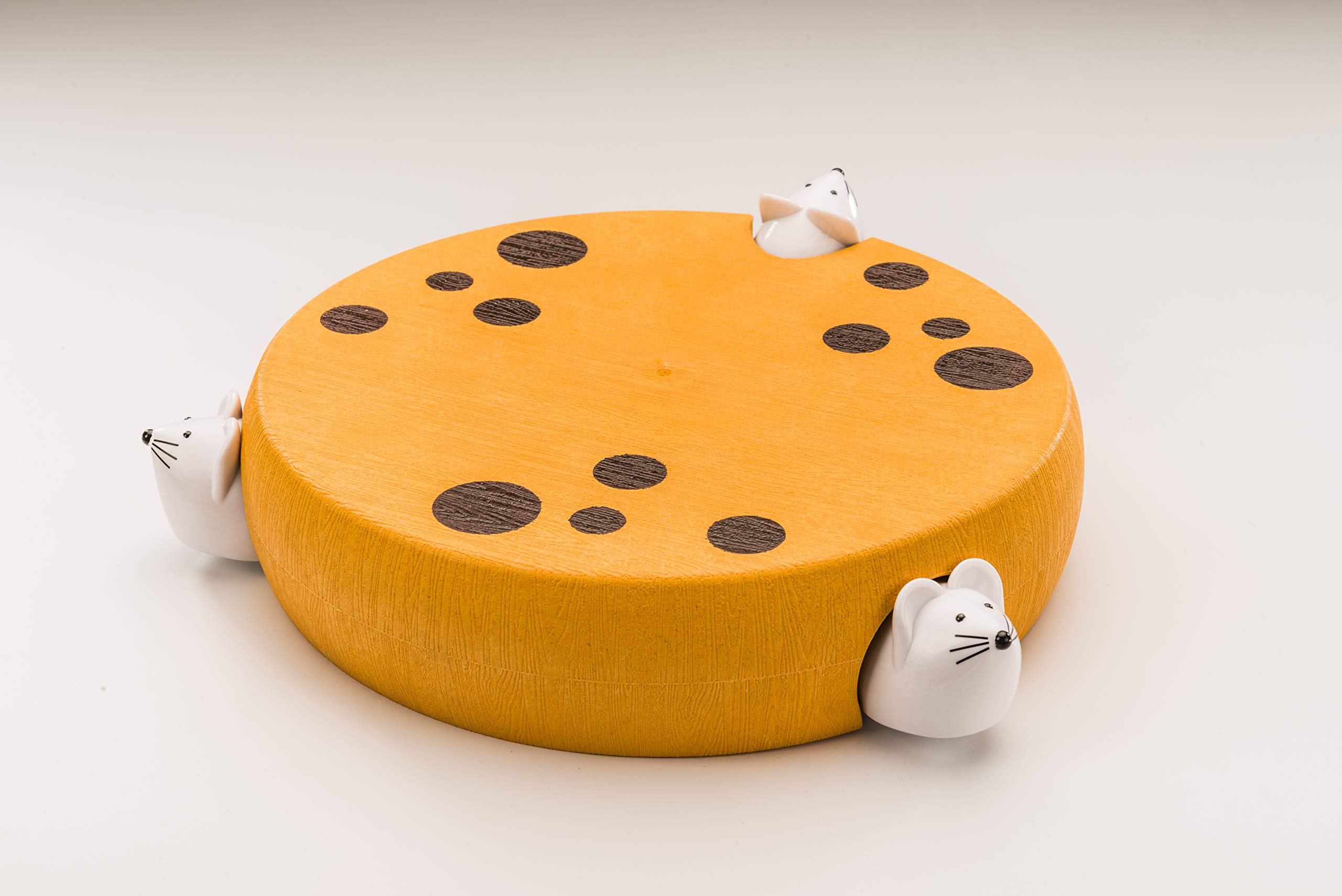 Mobi Tabla para servir queso y bandeja con asas de ratón, diseño de queso