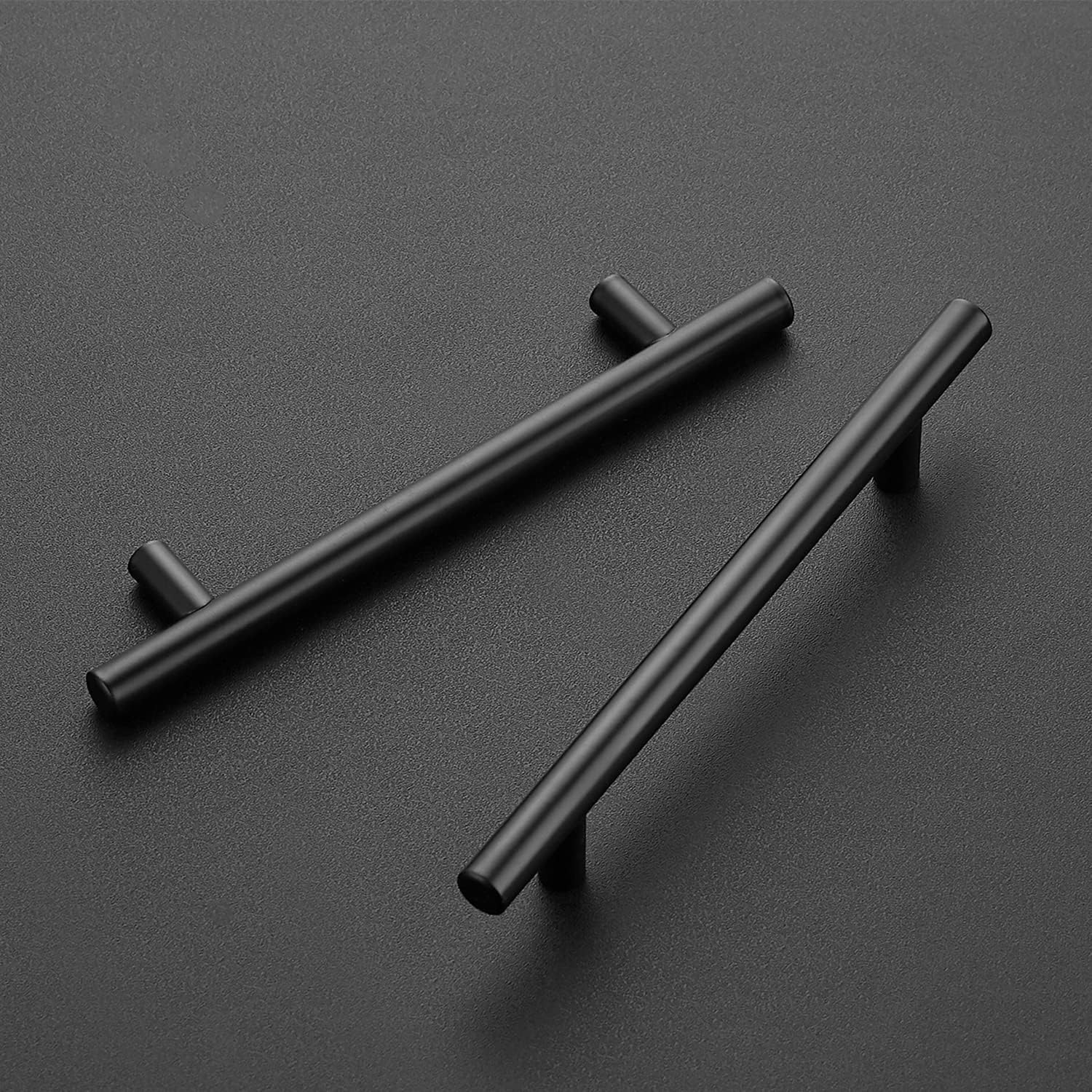30 Pack 7.38'' Matte Black Cabinet Pulls Stainless Steel Cabinet Handles 7-3/8 inch Length Matte Black Drawer Pulls 5 inch Hole Center Kitchen Drawer Pulls