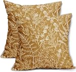 Housses de Coussin Feuille Vert Sauge 18x18 Ensemble de 2 Style Vintage Imprimé Botanique de Fougère Herbes Sauge Décoratif pour Canapé Lit Extérieur Décor de Ferme Saisonnière
