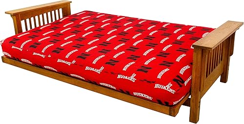 Miniatura 3 de College Covers Everything Comfy Nebraska Cornhuskers - Funda para futón, tamaño matrimonial (54 x 76 x 6 pulgadas), se adapta a tapetes de 6 y 8