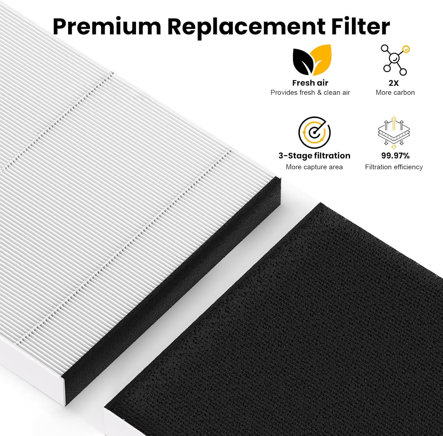 2 Pack T10i Replacement Filter Compatible with Blueair Comfort-Pure 3-in-1 Air Purifier Small, True HEPA High-Efficiency Activated Carbon Filter for Home Large Room - Image 4