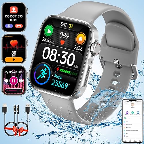 Smart Watch for Men Women MakeAnswer Call Fitness Tracker for Android and iOS Phones with Heart Rate Sleep Tracking for Health Waterproof Large