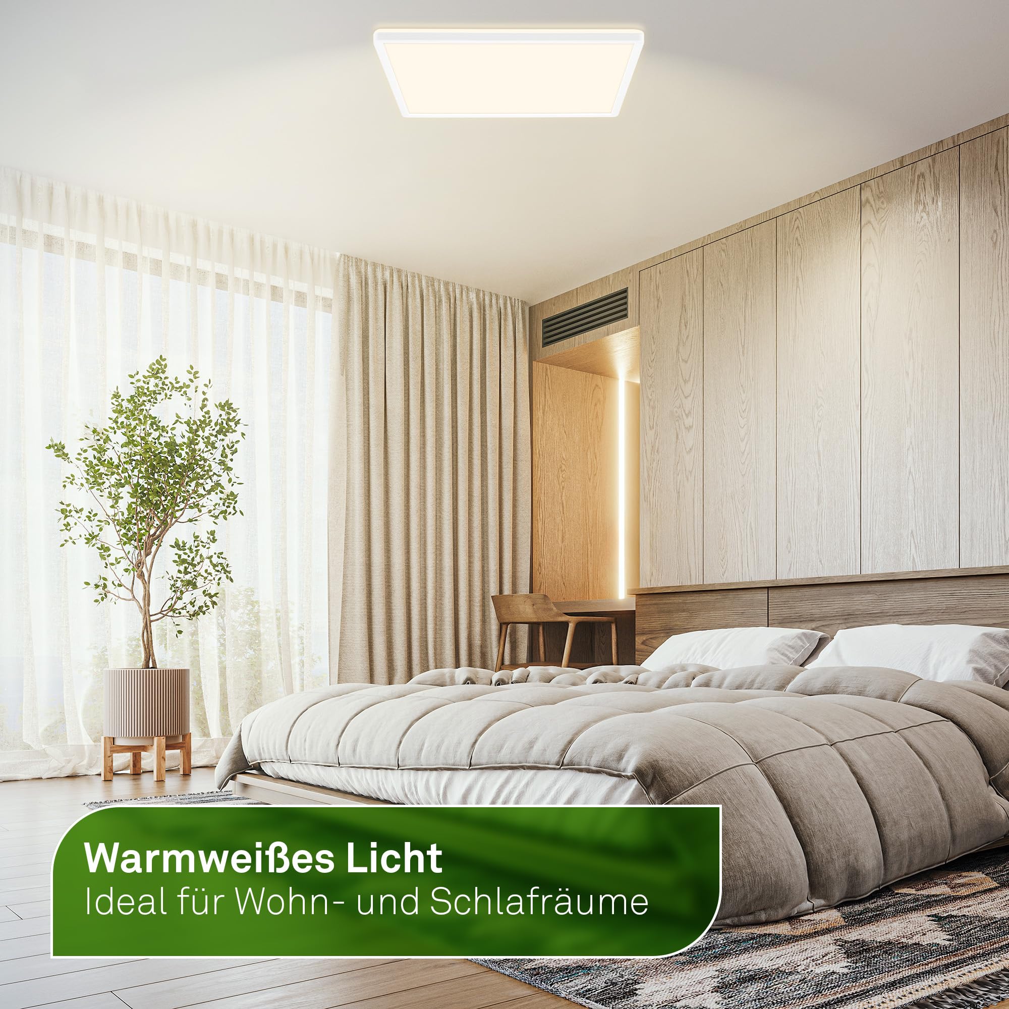 BRILONER - LED Panel mit EEK A Lichtquelle, 14,2 W, 3000lm, flach, CCT warmweiß bis kaltweiß, indirektes Licht, LED Lampe, Deckenleuchte, Wohnzimmerlampe, Deckenlampe, Flurlampe, 42x42x3 cm, Weiß