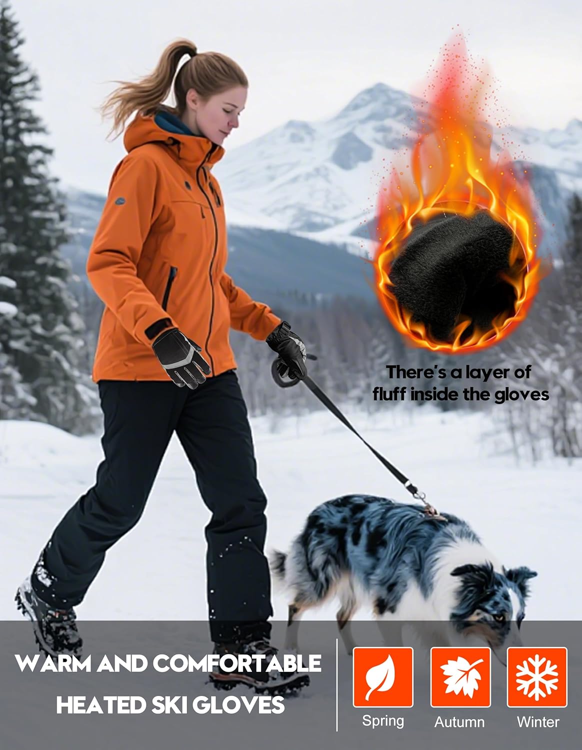 SVPRO Heated Gloves, 5V 6000mAh Rechargeable Heated Ski Gloves for Men & Women, Waterproof & Windproof Electric Heating Glove for Skiing, Hunting, Motorcycling, Hiking, Outdoor Work - Image 6