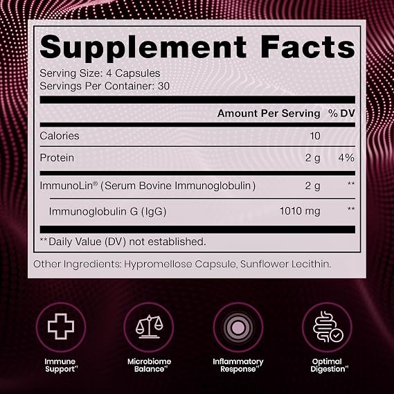 Pure Therapro Rx Elite IgG Immunoglobulin, 1100mg, 120 Capsules