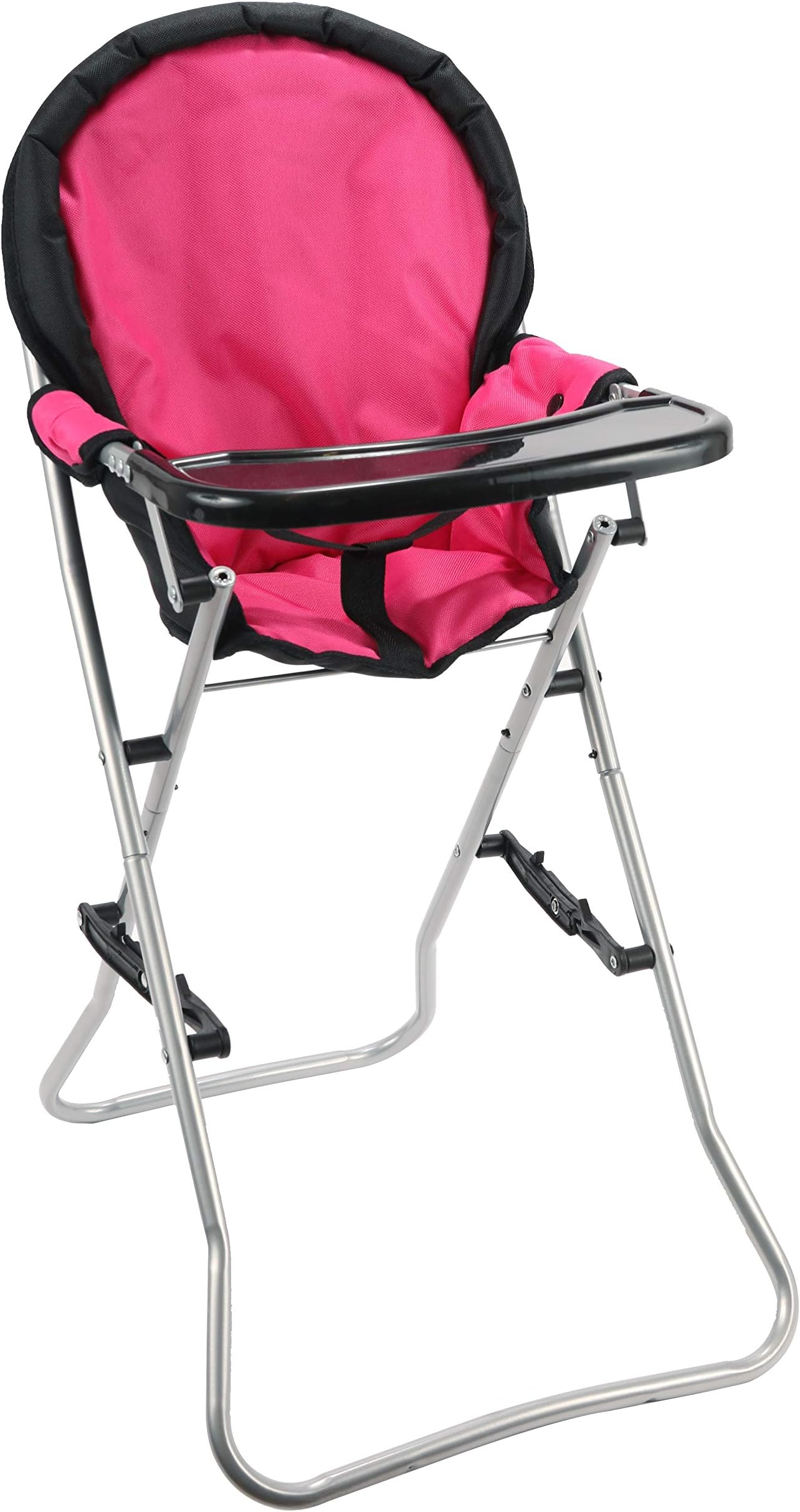 Mommy & Me Doll High Chair - Fits 18'' Doll High Chair for Baby Dolls, 25 Inch Pink Toy Highchair for Girls