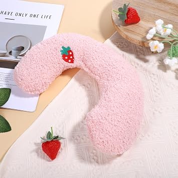 Cat Calming Pillow for Indoor Pets Dog Pillow U-Shaped Pillows for Pets Soft Fluffy Cat Dog Bed Anxiety Relief Half Donut Cuddler with Cute Embroidery Pattern Pet Neck Pillows for Cats Dogs Other Pet