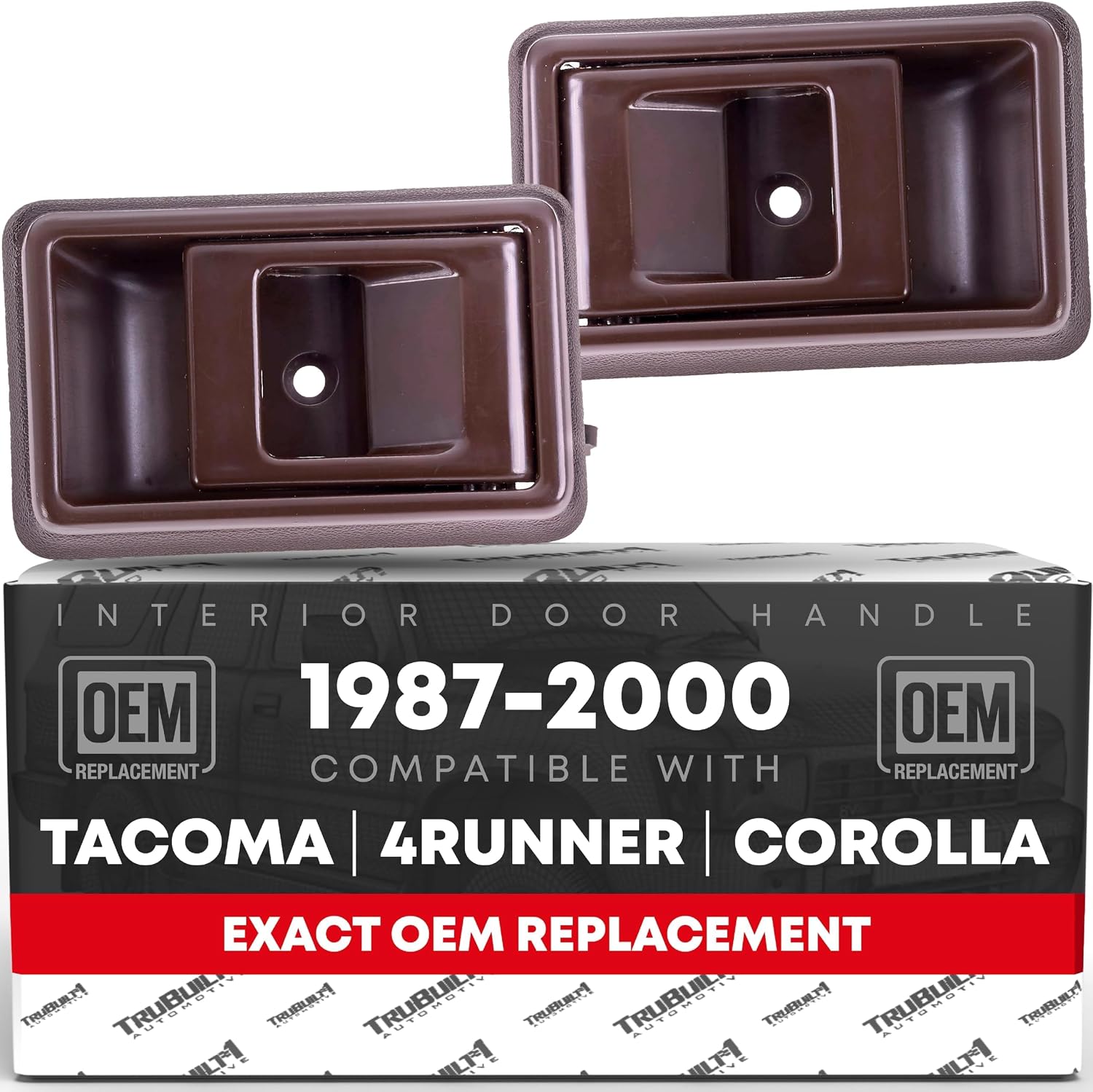 Interior Front & Rear, Driver & Passenger Door Handle Set - Compatible with 1988-1992 Toyota Corolla, 89-95 4Runner, 89-95 Pickup, 95-00 Tacoma; 89-92 Geo Prizm - Gray - 69206-04010-G, 69205-04010-G