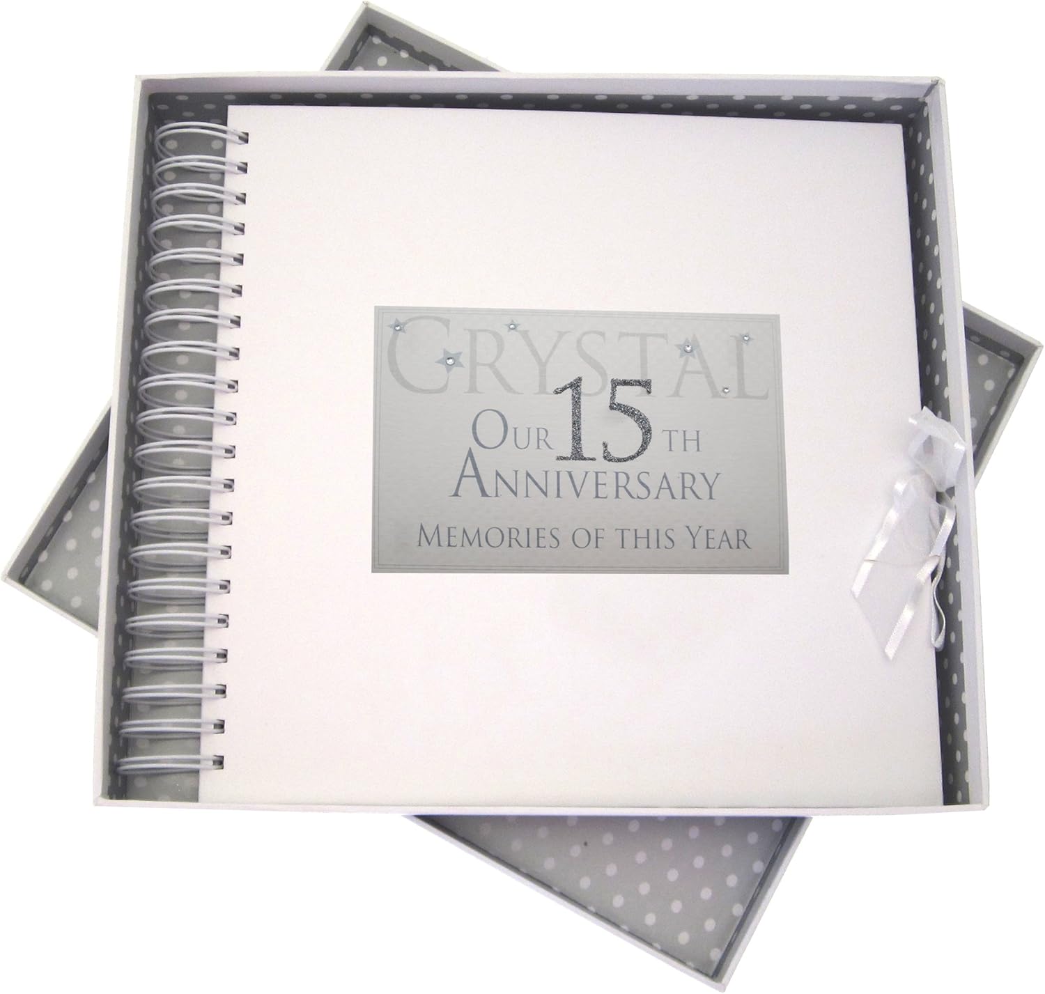 15th Crystal Anniversary Year, Card & Memory Book, Glitter & Words, 27x30x4 cm