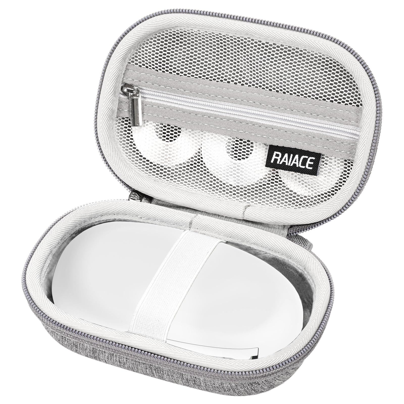 RAIACE Hard Travel Storage Case Compatible with SUPVAN E10 Mini Label Printer, Mesh Pocket for Label Paper, Cables and accessories. - Green