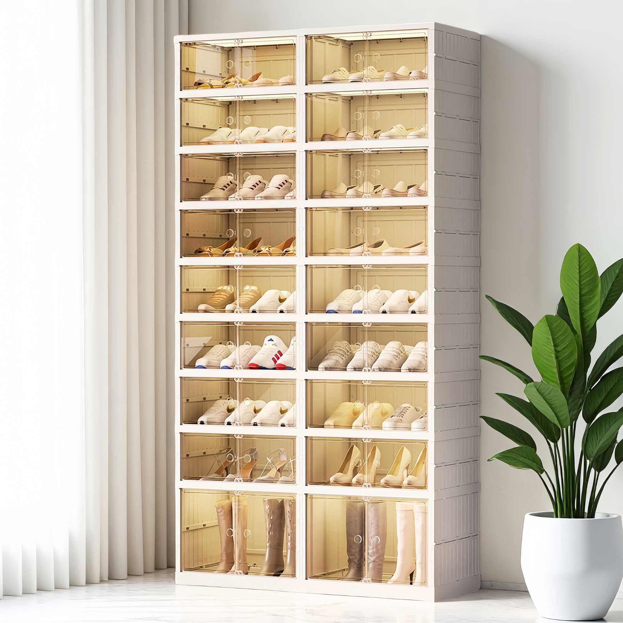 ZENTOBAX 9-Tier Foldable Shoe Rack Organizer for Closet, Holds 36