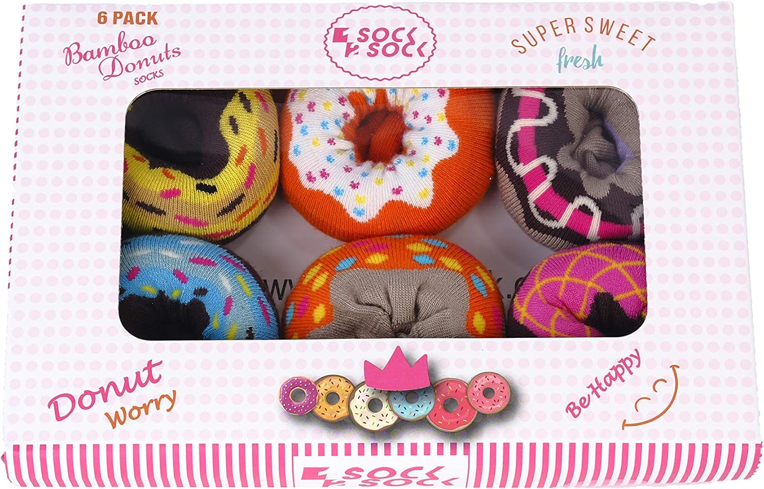 1Sock2Sock Women's Donut Socks Gift Boxes Cotton And Bamboo Multipack