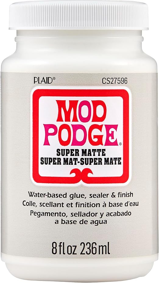 Mod Podge Super Matte, Premium All-in-One Glue, Sealer, and Finish, 8 fl oz, CS27596, Clear