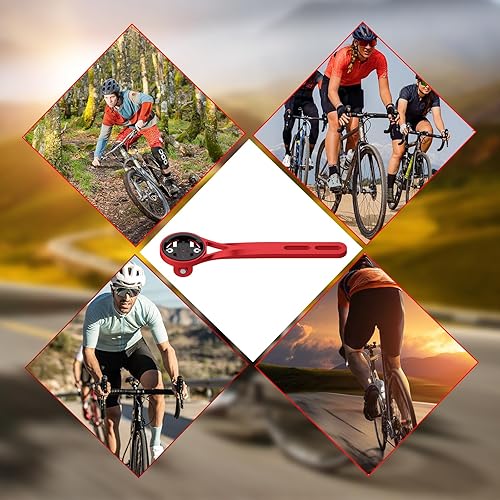 Miniatura 7 de Soporte para computadora de bicicleta, soporte para computadora de ciclismo frontal rojo compatible con Garmin, Wahoo, Bryton, Cateyer, cámara de