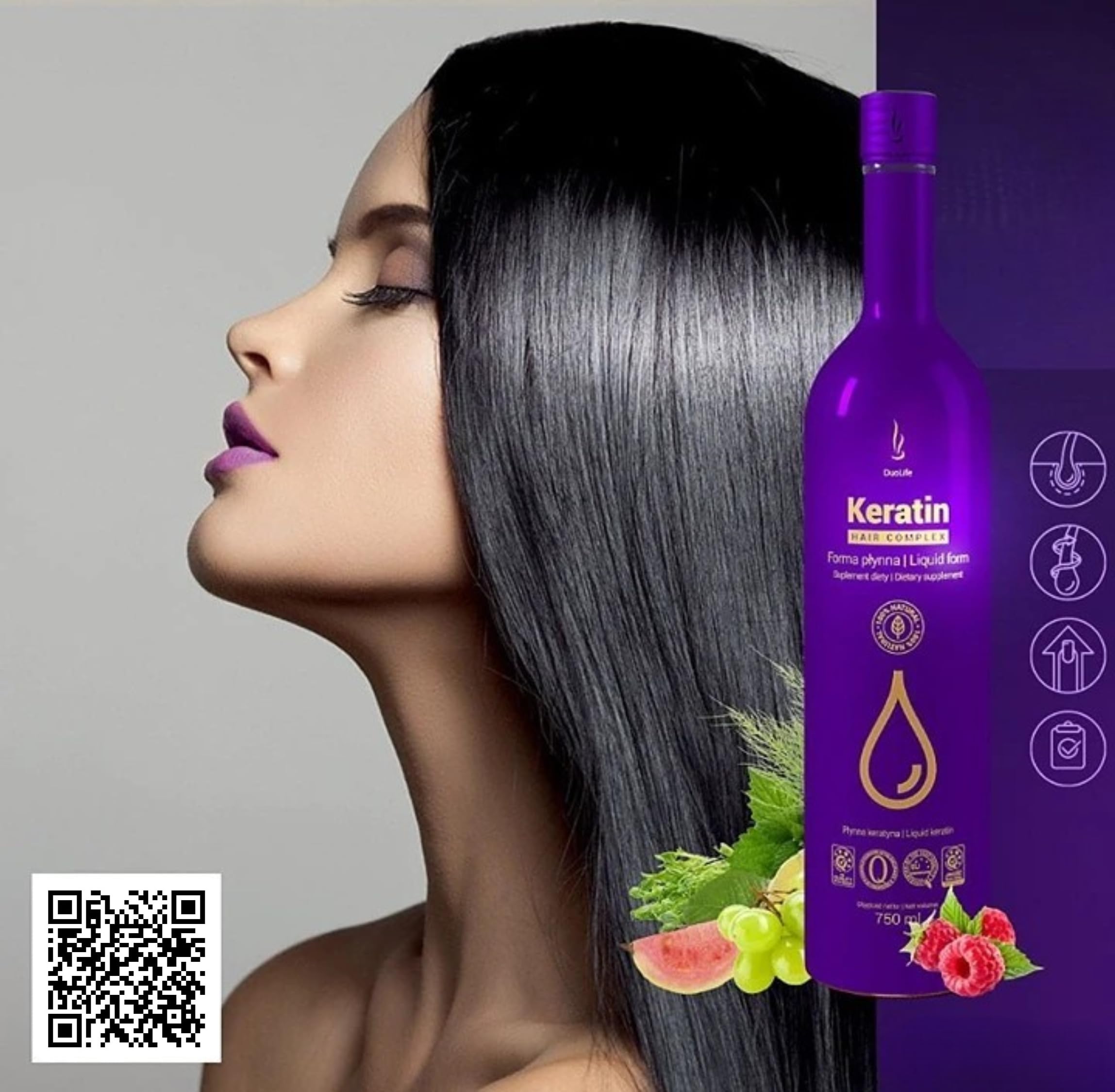 DuoLife Siero alla cheratina, 750 ml, per rinforzare i capelli, unisex, per adulti