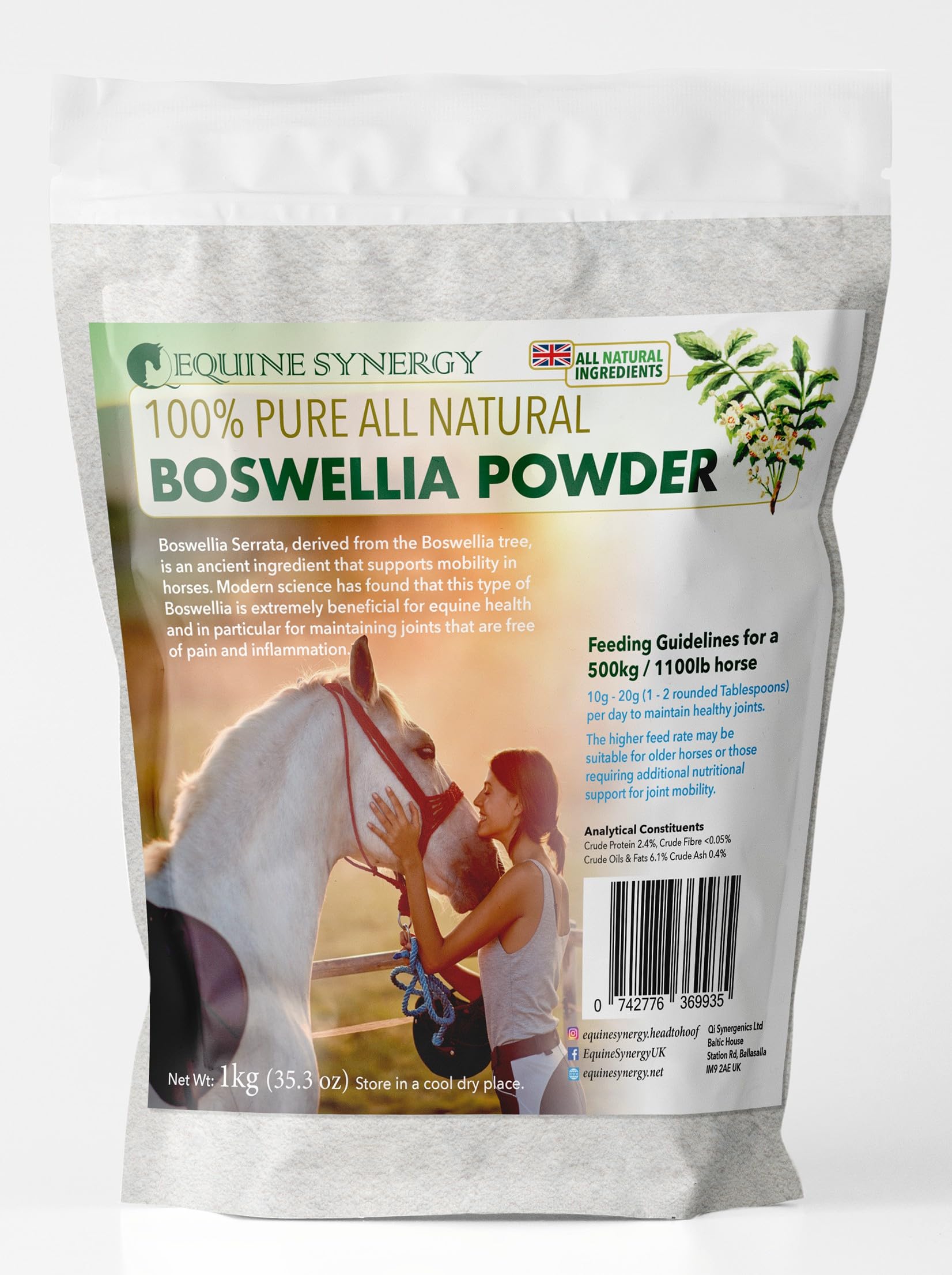 100% Pure All Natural Boswellia Powder 1kg Effective Control of Pain and Inflammation - a Natural Alternative to Bute