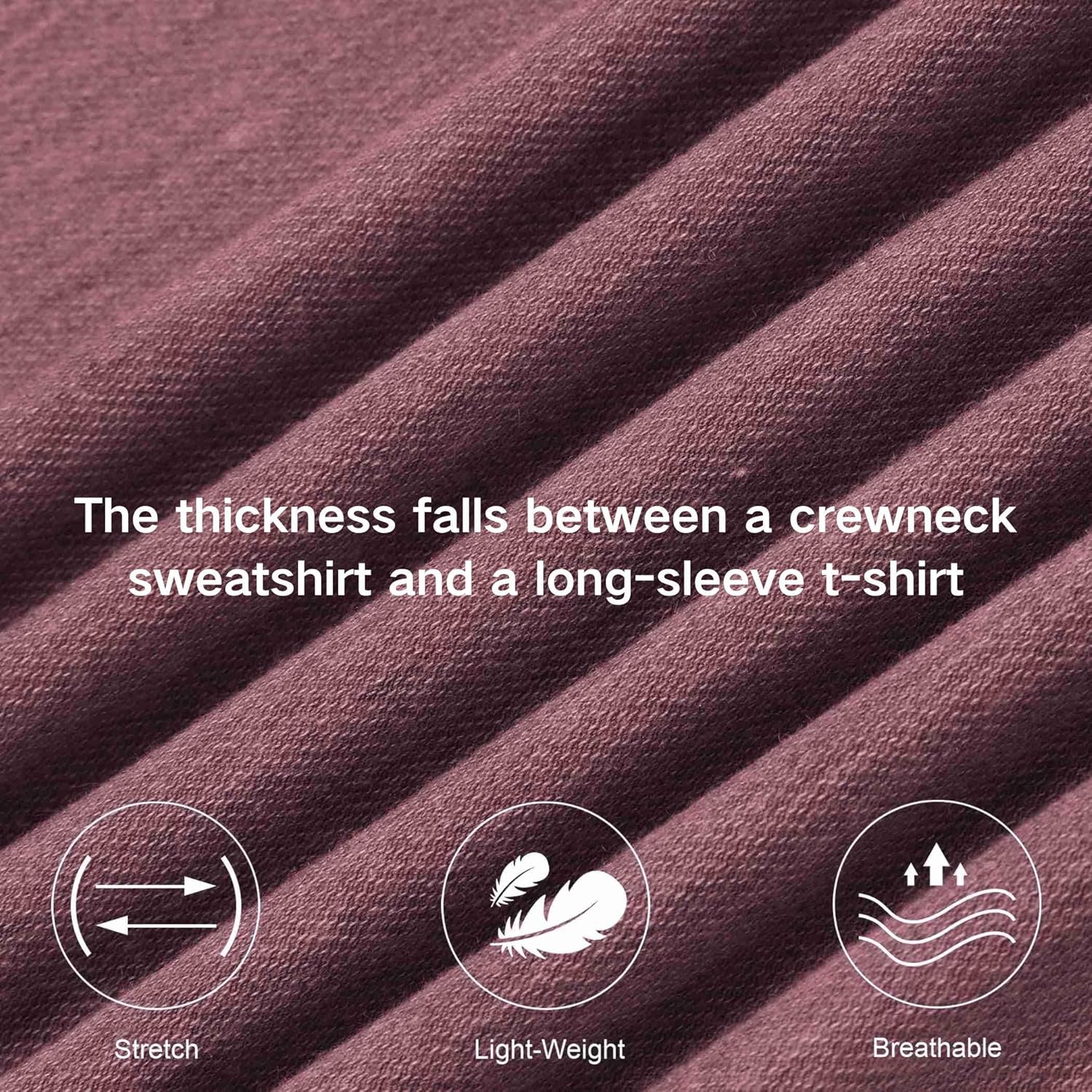 PINSPARK Men's Long Sleeve Shirts Crew Neck T-Shirt Casual Pullover Tees Soft Stretch Basic Tee Shirt with Zipper Pocket - Image 6