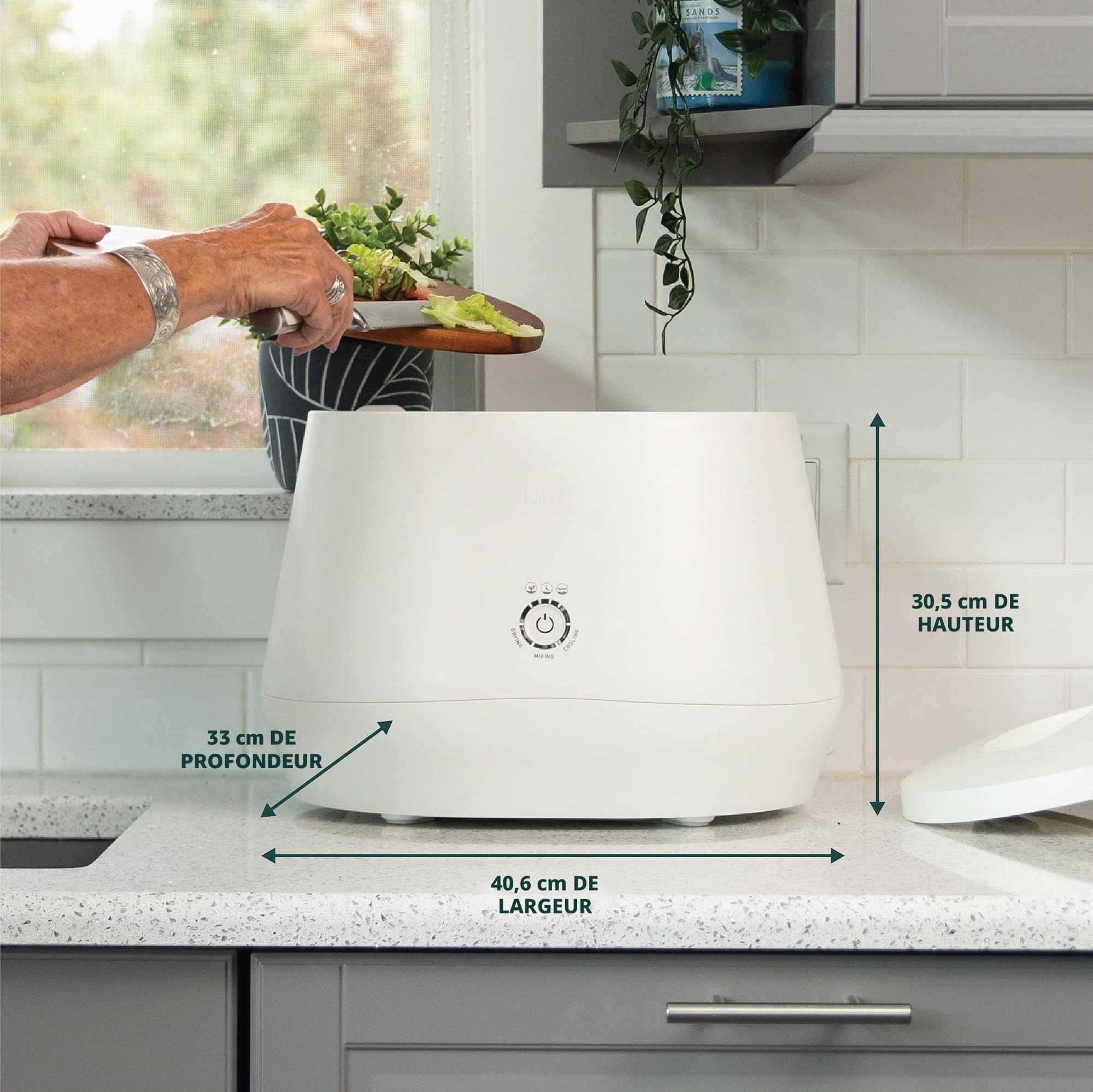 LOMI Le Premier composteur Intelligent de déchets de Cuisine au Monde | Transformez Les déchets en compost avec Un Seul Bouton avec bac à compost électrique de comptoir par Pela Earth