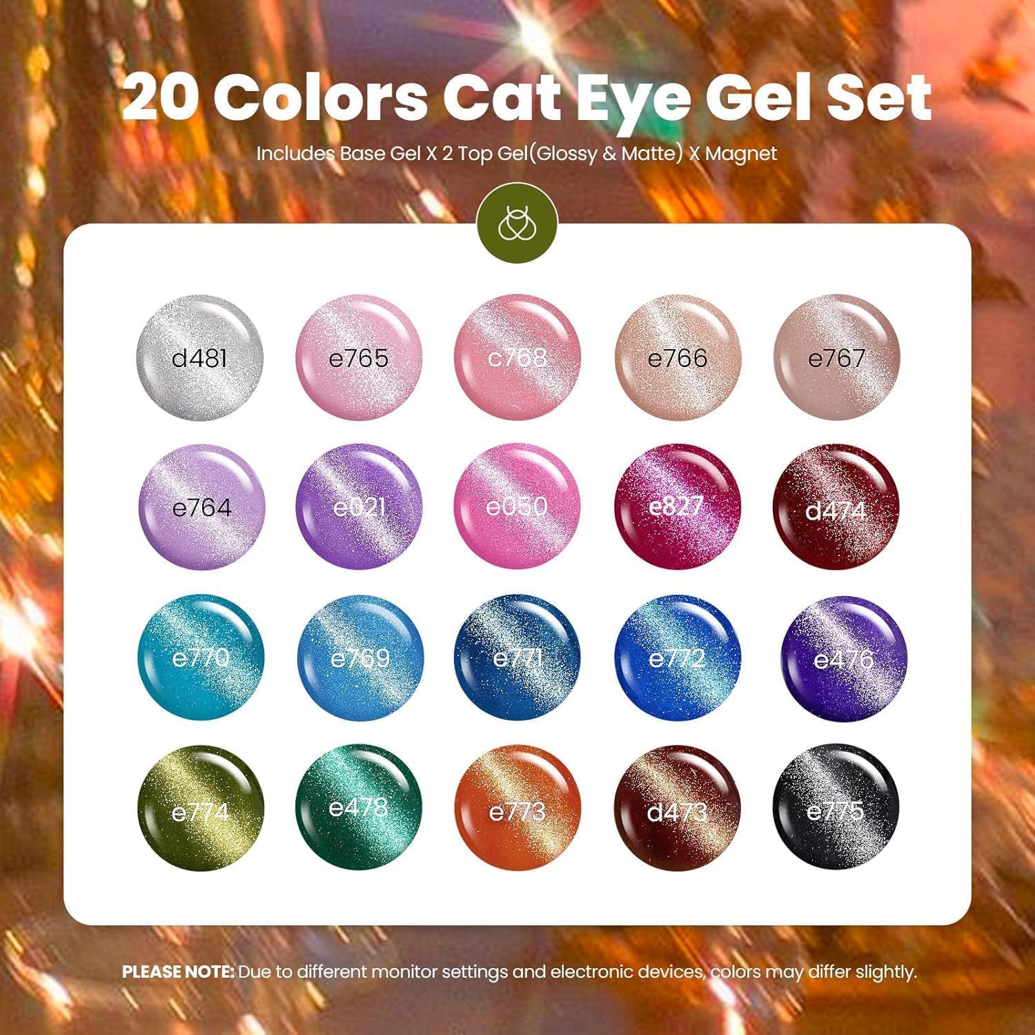Beetles - Set di 20 smalti in gel con base e opaco lucido, colore rosa nude, verde, blu, smalto Lush Velvet con magnete Soak Off LED, manicure, salone fai da te, idea regalo per donne