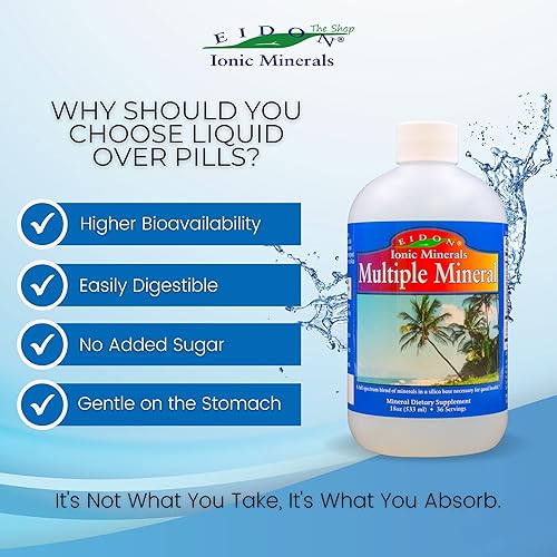 Miniatura 9 de Eidon Ionic Minerals Multiple Minerals Supplement - Gotas minerales de trazas iónicas para agua, vitaminas líquidas naturales para apoyar la salud