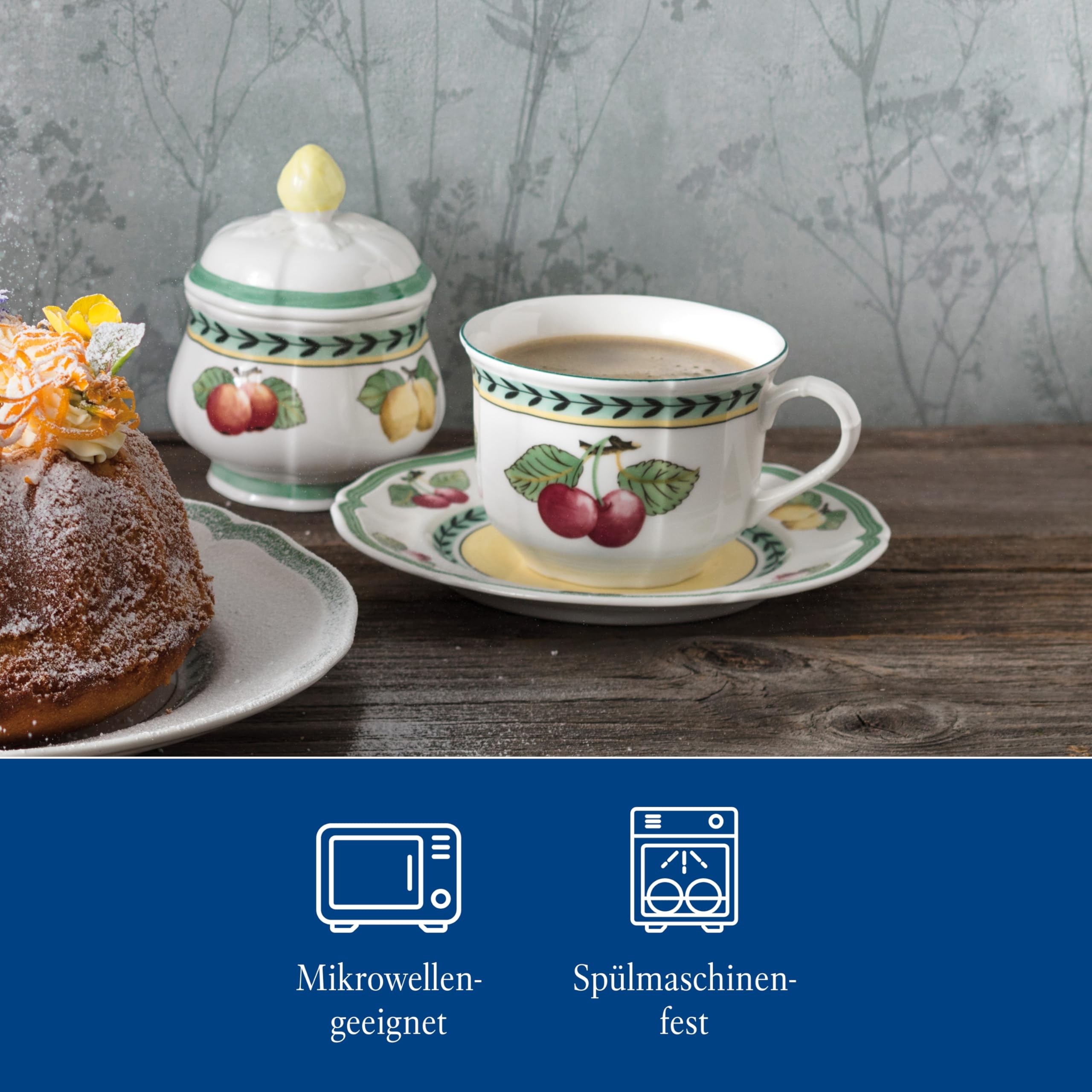 Villeroy & Boch – French Garden Fleurence Tasse, Spülmaschinenfest, Mikrowellensicher, Kaffeetasse Für Milchkaffee, Kaffeebecher, Heißgetränkebecher, Premium Porzellan