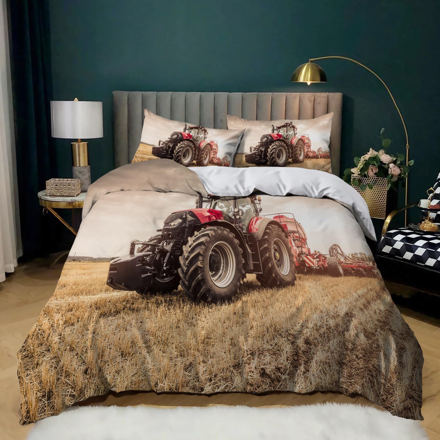 Set Biancheria Letto Trattori 3D Per Bambini - Copripiumino 135x200cm Microfibra Morbida + 2 Federe - Foto 12