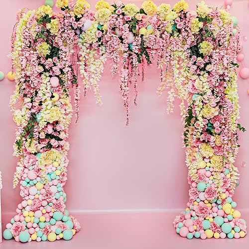 Miniatura 6 de DAMEING Arcos de boda para ceremonia de 6.6 x 6.6 pies, soporte de telón de fondo de arcos de boda, arco de globo, soporte de telón de fondo de baby