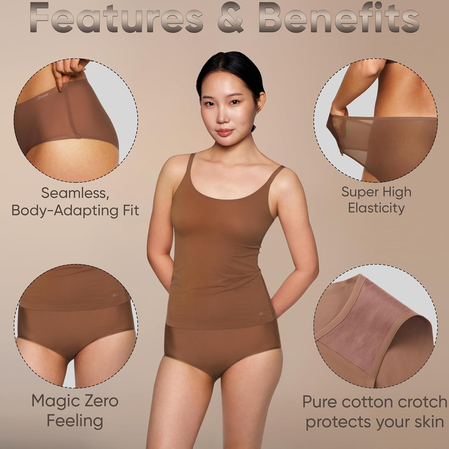 Braza 3 Pack Magic Seamless Underwear for Women, Mid-Rise Full Coverage Underwear, Super Stretchy Fabric for Everyday Comfort - Image 3