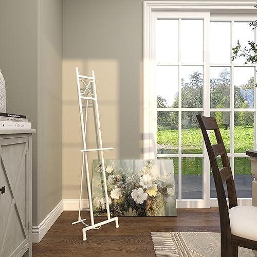 Miniatura 9 de Deco 79 Caballete de metal, 16 x 19 x 57 pulgadas, blanco