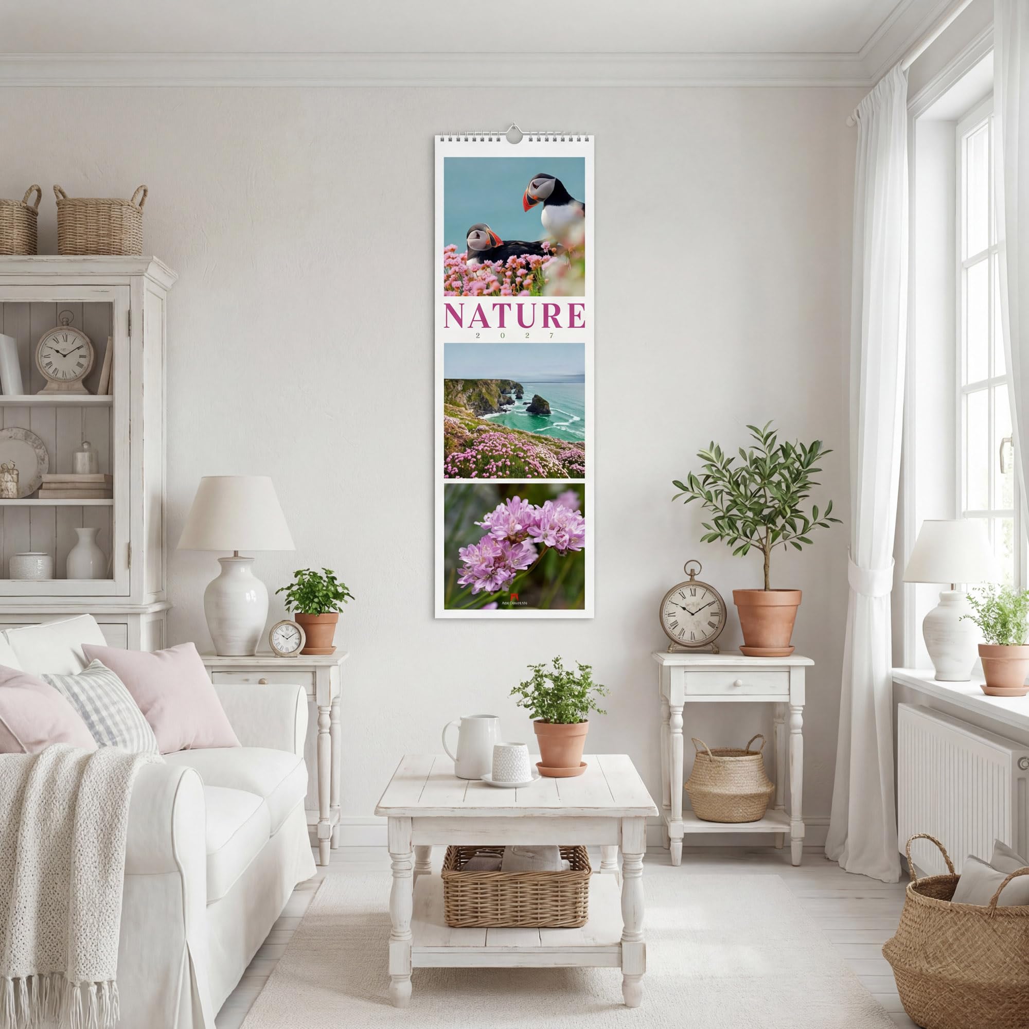 Nature Triplet-Kalender 2027 | Stilvoller Natur-Kalender im schlanken Hochformat (33x100 cm) | Triplet-Fotografie im Premium-Format