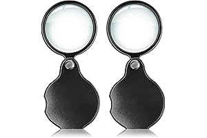 Wapodeai 10x Magnification Pocket Magnifiers (2-Pack)