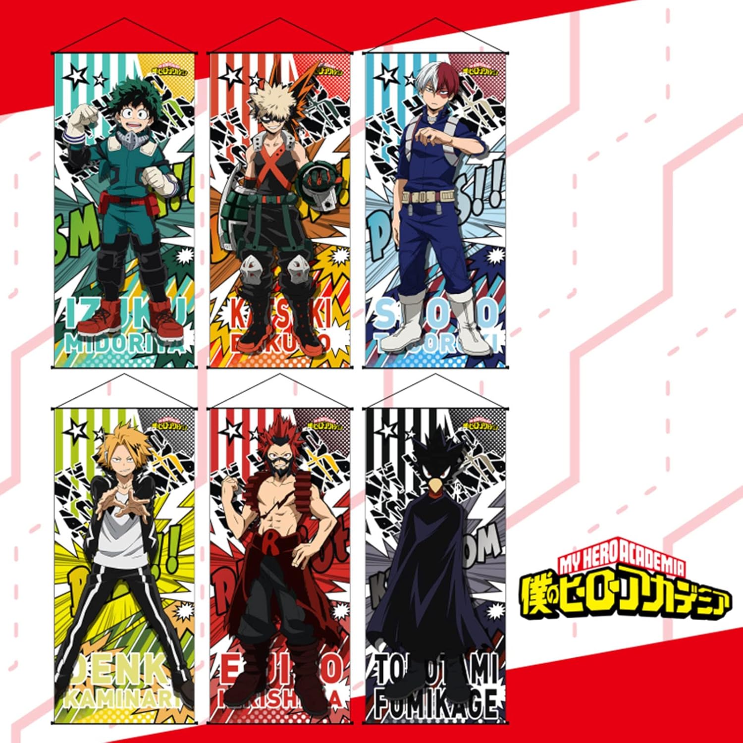 僕のヒーローアカデミア ポスター ミニタペストリー 掛ける絵 壁飾り 部屋飾り 爆豪勝己 緑谷出久 轟焦凍 切島鋭児郎 上鳴電気 常闇踏陰 人気 アニメキャラクター 壁アート 紙ポスター おしゃれ 周辺 ポスターグッズ 6枚セット アニメ 萌えグッズ Amazon