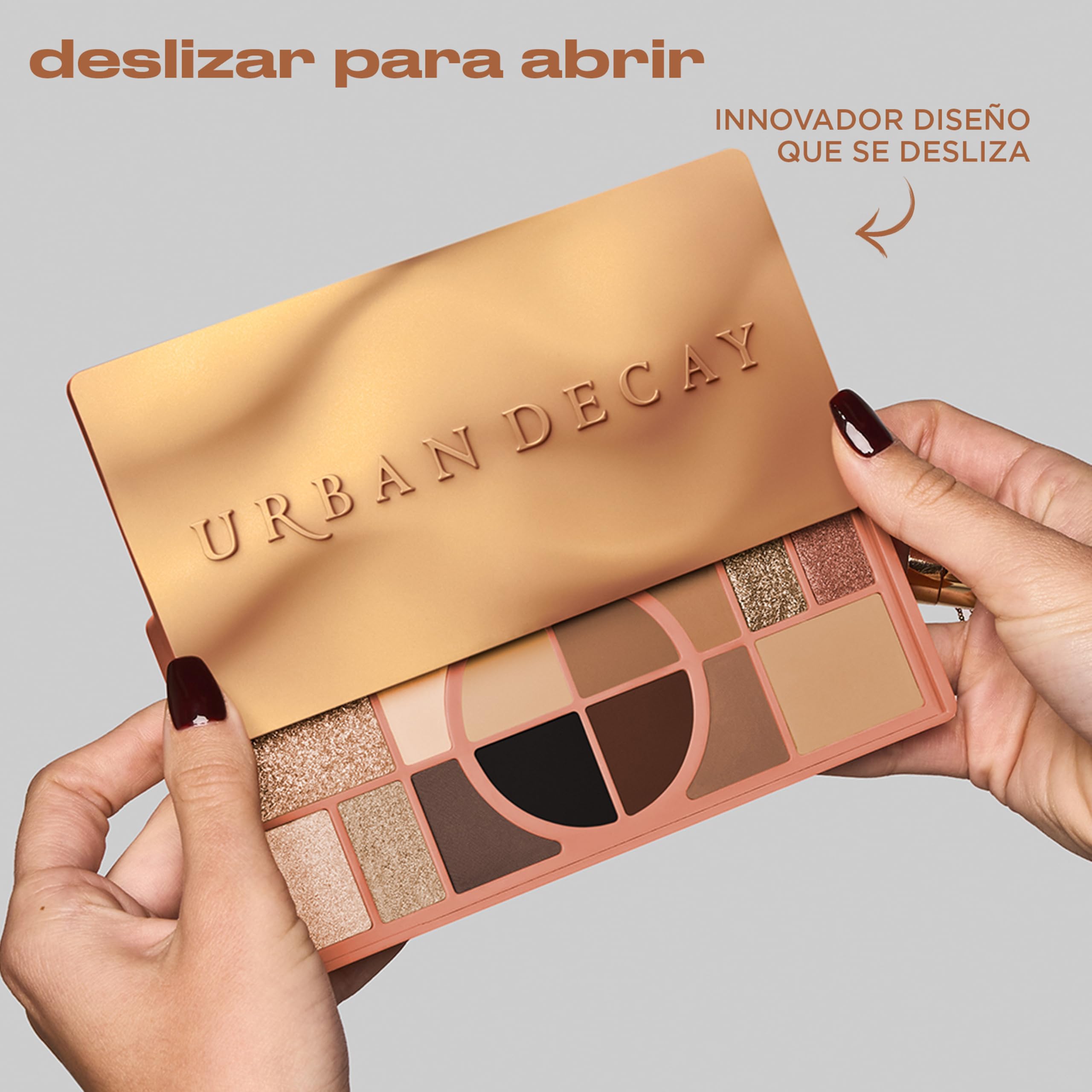 Urban Decay, Naked Shaped Warm, Paleta de Sombras de Ojos Neutras, 14 tonos multiusos para looks versátiles en acabados crema, mate y brillante