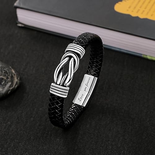 Miniatura 5 de Regalos de cuero para papá, regalo de cumpleaños, novio, marido, nieto, hermano, hijo, para el día de San Valentín, Navidad, graduación, joyería