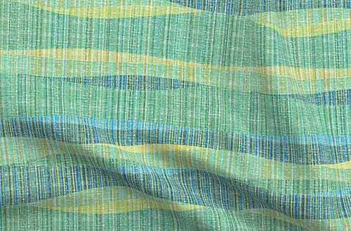 Spoonflower Fabric - Teal Aqua Bohemian Mid Mod Vintage Retro 60S Abtract Waves Printed on Petal Cotton Fabric Fat Quarter - Sewing Quilting Apparel disponible en Yaxa Costa Rica