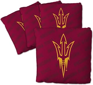 YouTheFan Officially-Licensed NCAA Set of 4 Cornhole Bags - All Weather Regulation 6” x 6” Size - 16oz Weight - Designed in USA