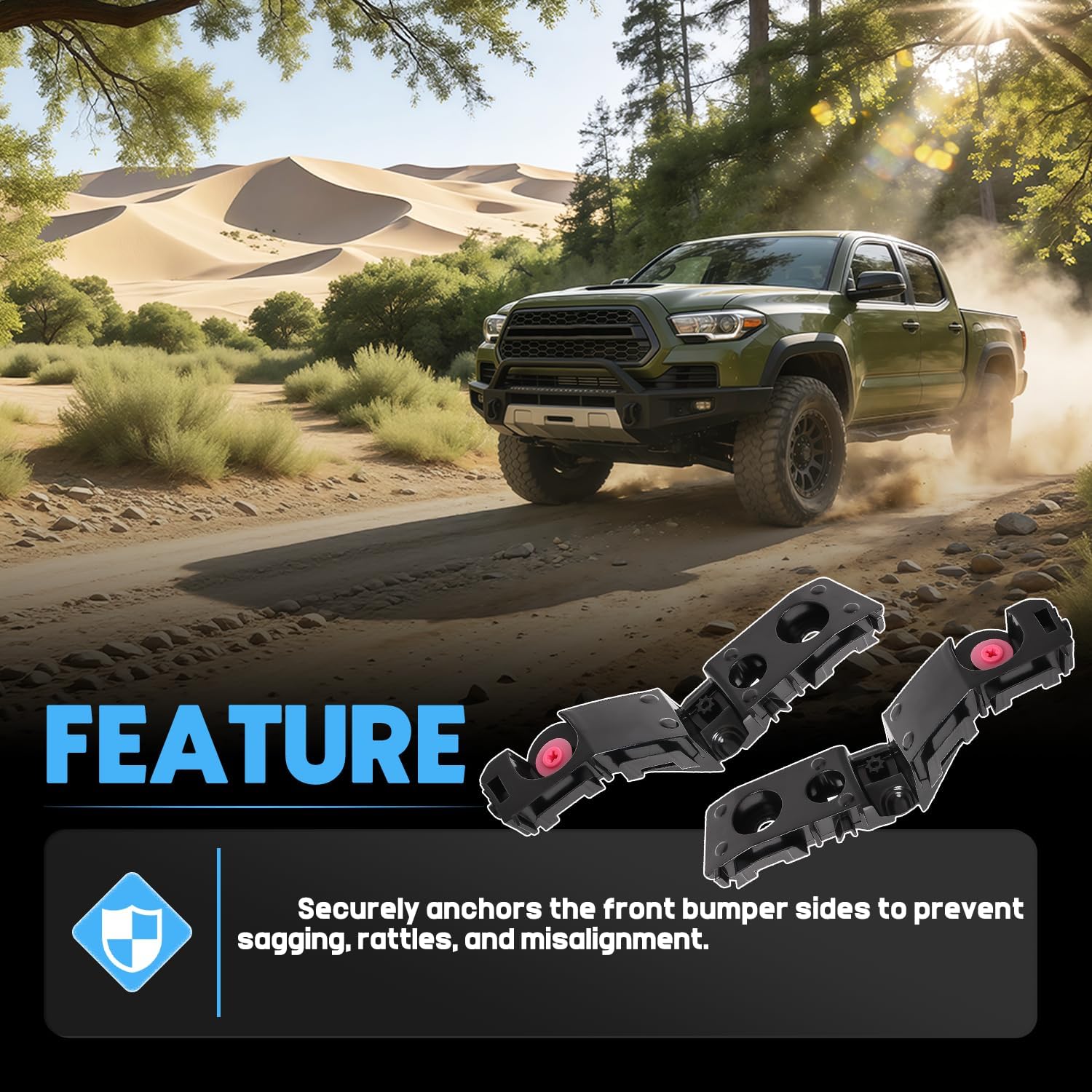 2 PCS Front Bumper Side Support Bracket Retainer Left and Right Fit For Toyota Tacoma 2024 2025 Replace 52116-AK010 52115-AK010