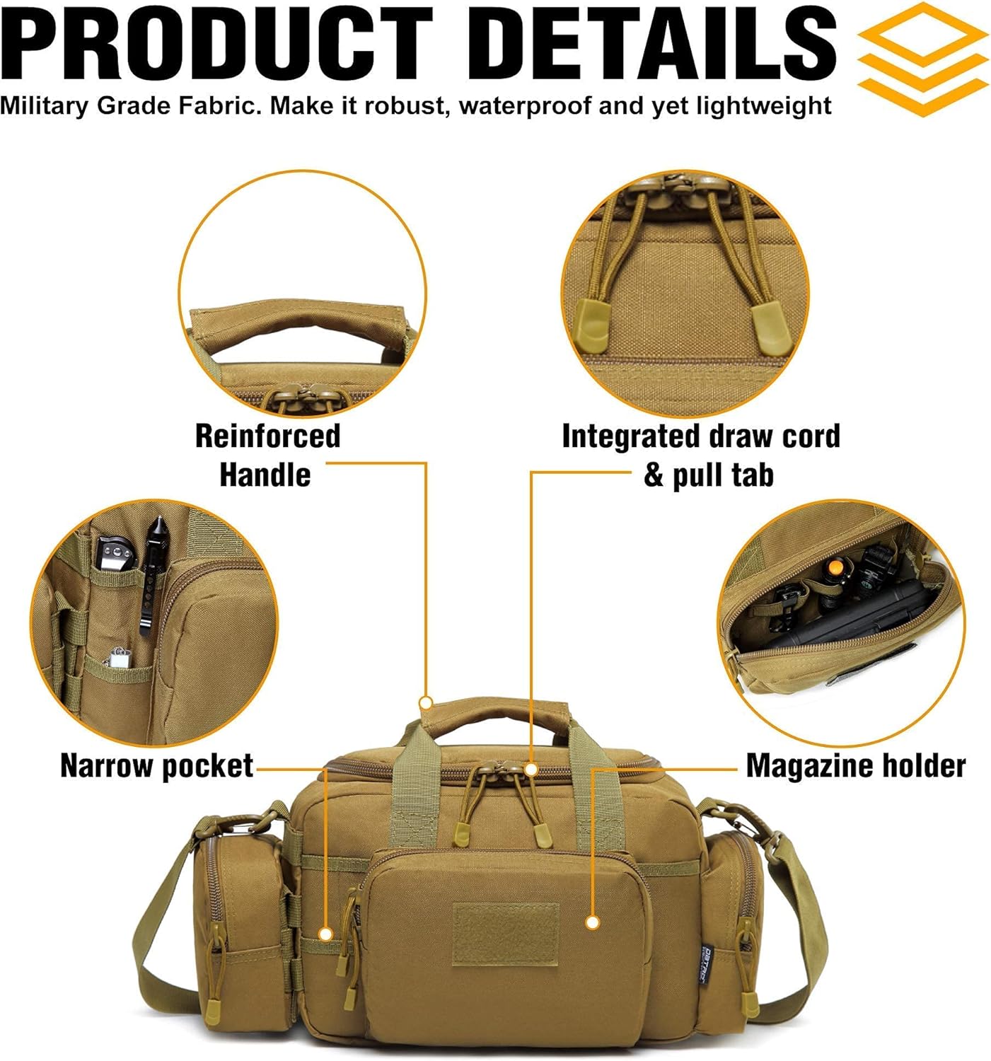 Single Padded Pistol Bag Large + Range Bag Small for 2X Pistol (Brown)