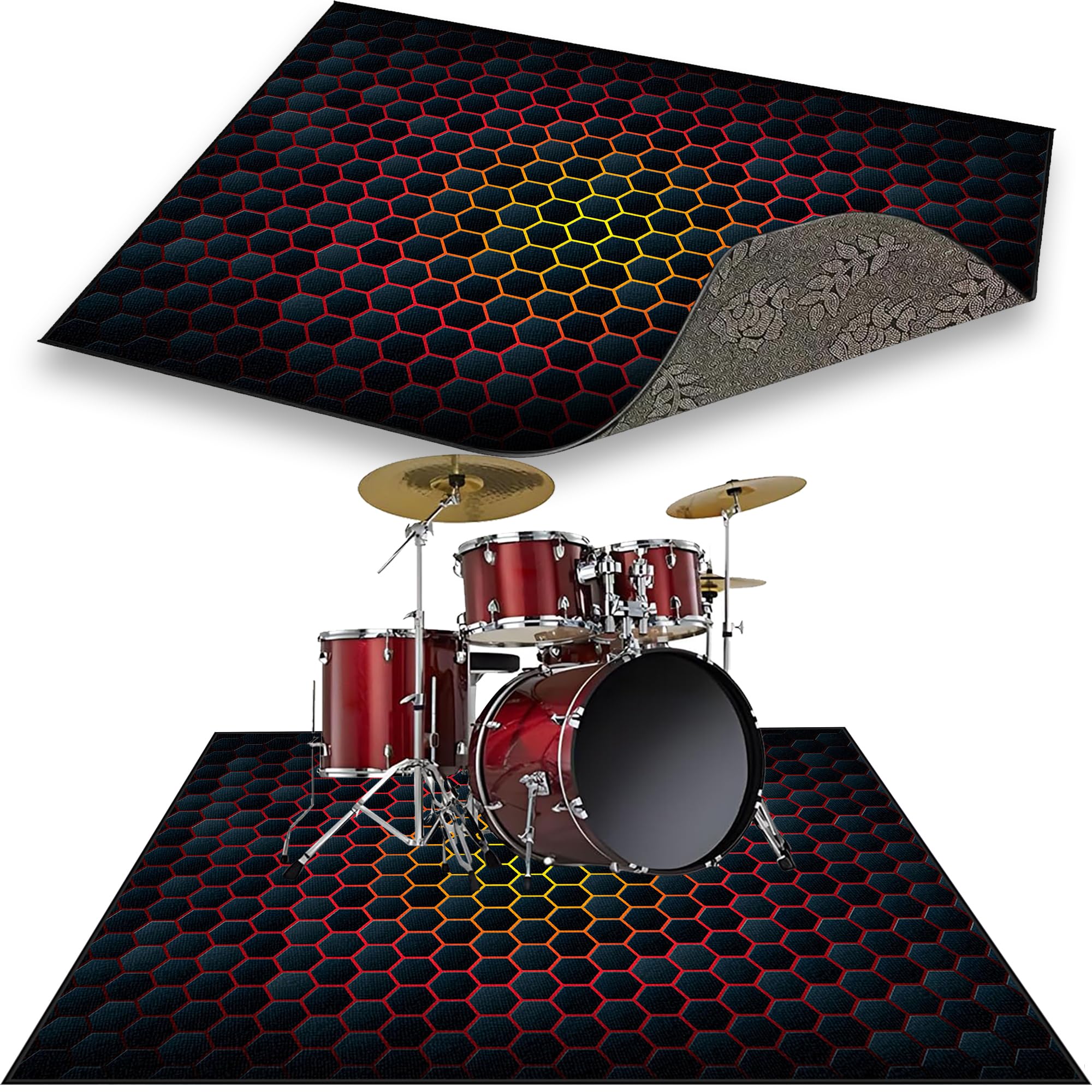 120 x 80 cm Tapis Antidérapants De Batterie Tapis Insonorisé pour Kits De Batterie électronique Grosse Caisse Caisse Claire Et Autres Jeux De Bases Tapis De Tambour De Protection