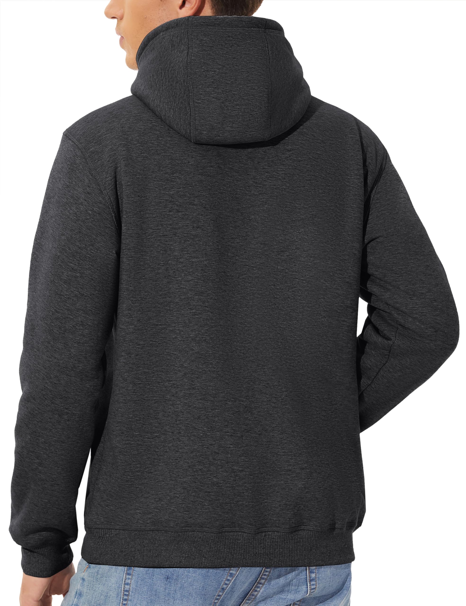 KEFITEVD Hombre Forro Polar Capucha Sudadera Ocio con Bolsillo Delantero Manga Larga Invierno Sudadera Térmica Gruesa Capucha Sudadera